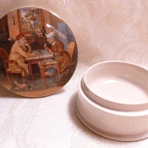Prattware 1850 Glazed Transferware Ointment Jar With Lid Entitled The Pair Staffordshire England Always FREE Domestic SHIPPING
