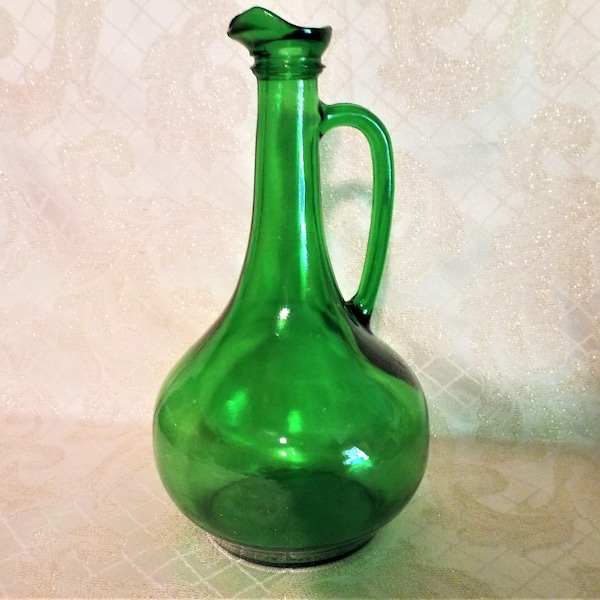 Green Glass Bottle Etsy