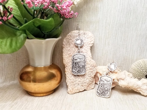 Earrings Handcrafted Beautiful Mountain Scene Lightweight French Earwires Very Comfortable Always FREE Domestic SHIPPING