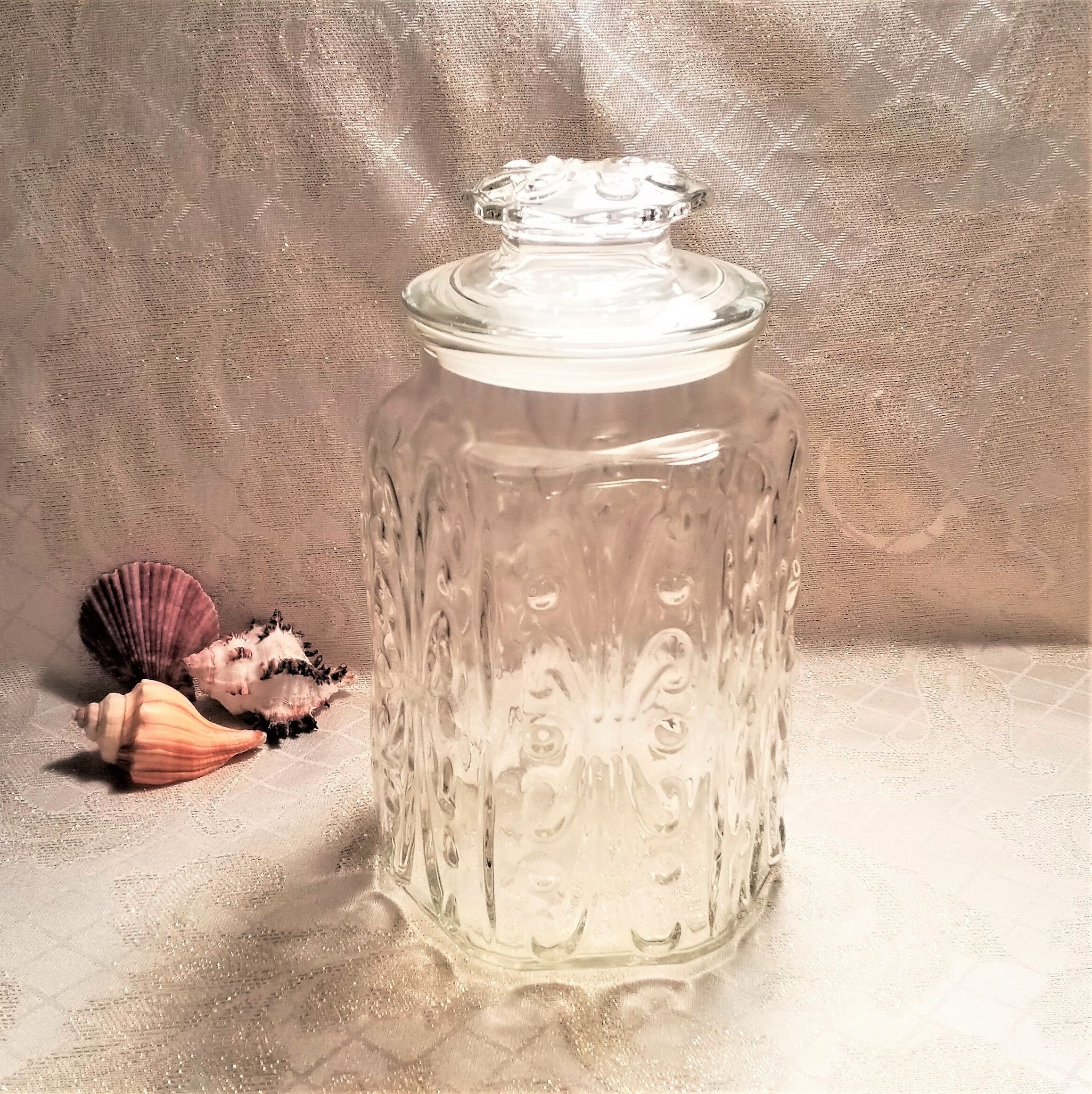 Carraway Etched Glass Canister with Lid