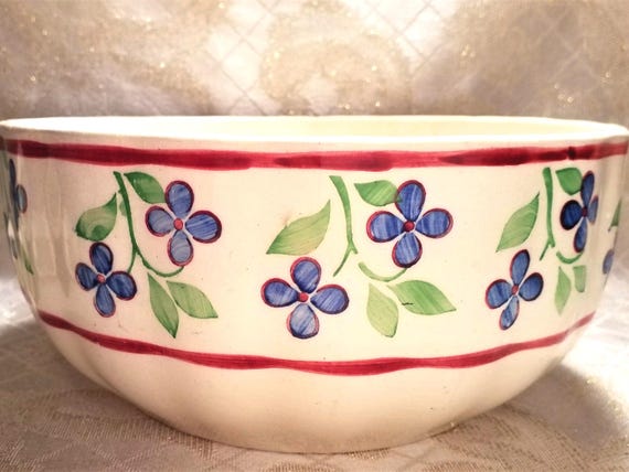 Large Vintage Bowl 1940s Made In Germany Farmhouse And Country Kitchen Decor Excellent Salad Or Mixing Bowl Always FREE Domestic SHIPPING