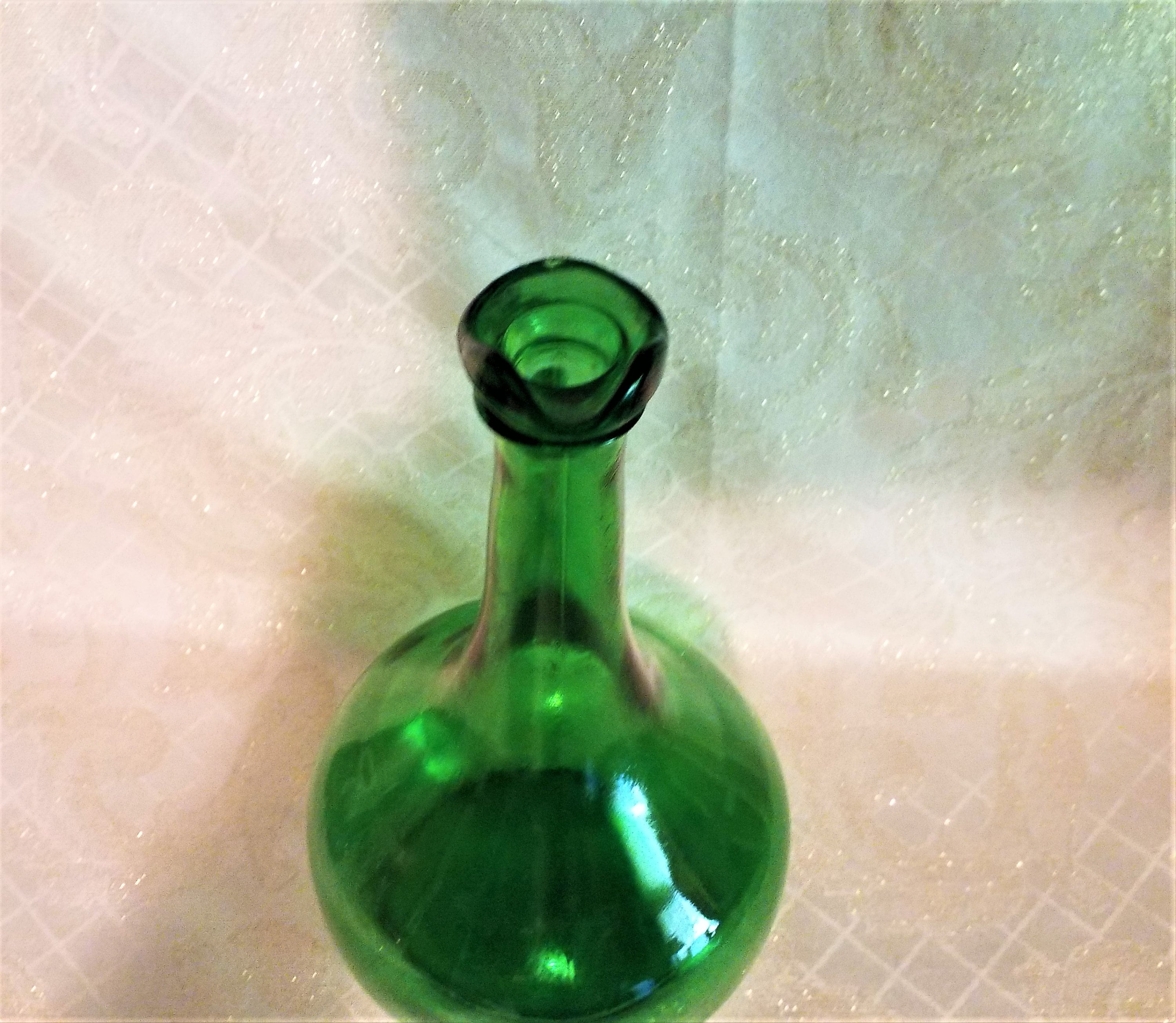 Green Glass Bottle Pour Spout With Handle 1.5 Liter Bottle Etsy