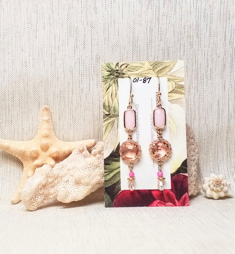 Earrings Handcrafted Pretty In Pink Exceptional Detailed Pink Glass Buy Any 2 Pair Get Third Pair Free Always FREE Domestic SHIPPING image 4