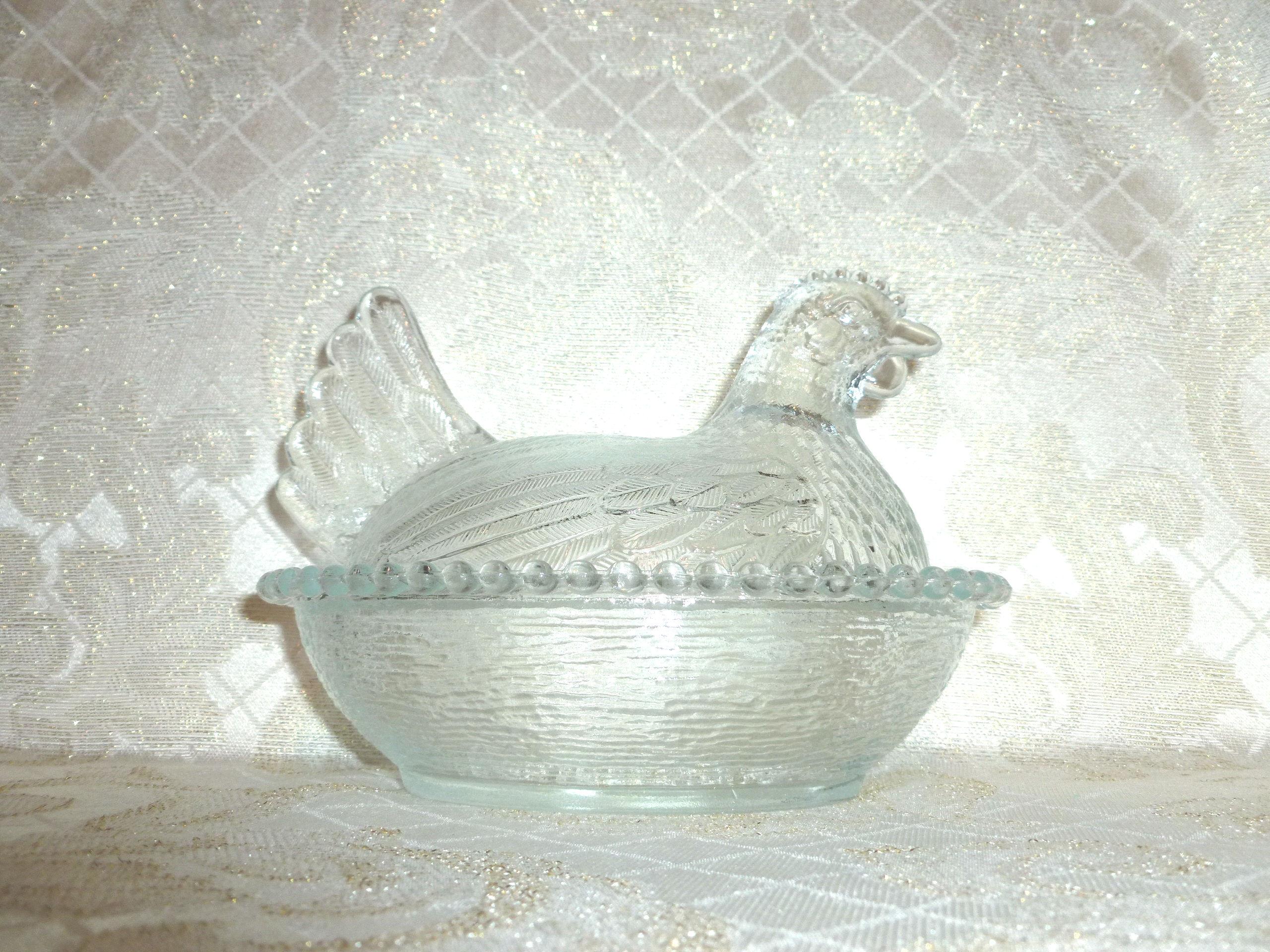 glass vintage nested hen (JL) glass vintage nested hen (JL)
