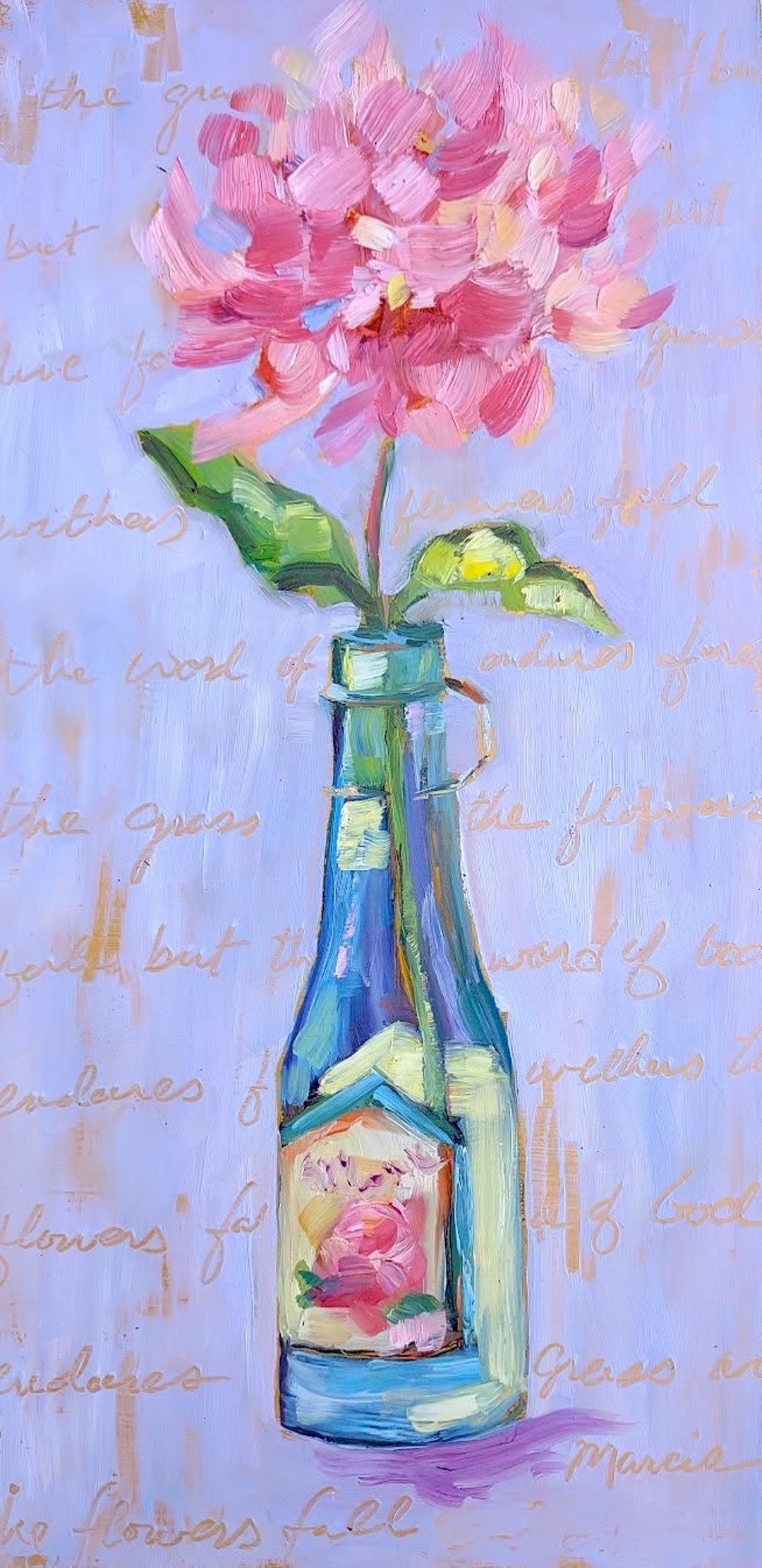 Love and Grace, Original Oil Painting With Iridescent Gold Gesso