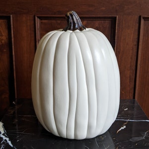 Craft pumpkin large 13x9 white cream image 2