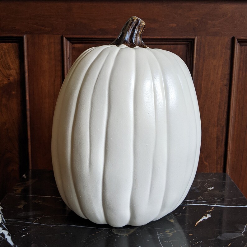 Craft pumpkin large 13x9 white cream image 3