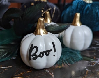 Ceramic pumpkin - mini white