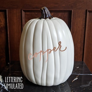 Craft pumpkin large 13x9 white cream image 4