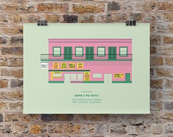 Gene's Po-Boys Art Print, Elysian Fields, St. Claude, New Orleans, Louisiana, Po-Boys, Daiquiris, Closed