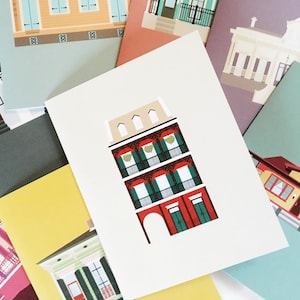 Houses of New Orleans Greeting Card Set (8 Pack), Historic Building/ House Architecture Louisiana