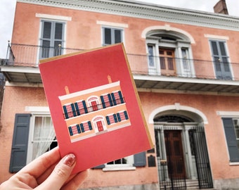 Hermann-Grima House, Historic Building Preservation Architecture French Quarter Louisiana, New Orleans Greeting Card