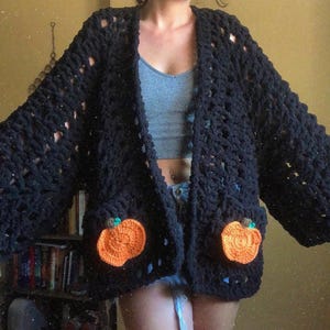 Halloween Cardigan - crochet pattern PDF