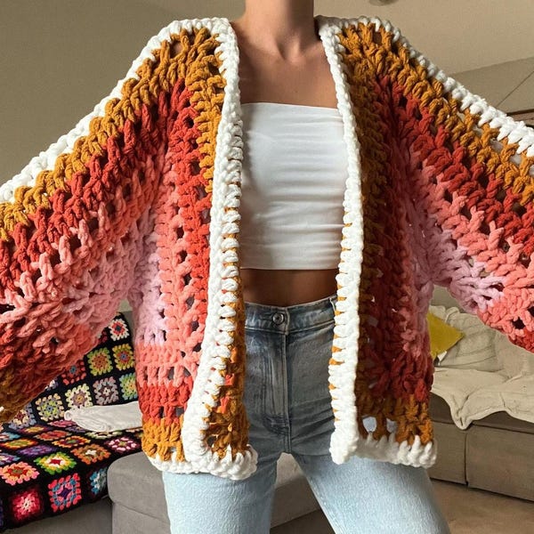 Sunrise Cardigan - crochet pattern PDF