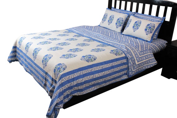 Blue Big Motif Print Bedding Set California King Comforter Etsy