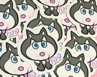 Floyd Miley Cyrus vinyl sticker, Happy Hippie Foundation stickers, baby husky