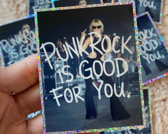 Miley Cyrus Punk Rock is Good For You glitter sticker, vinyl sticker, skateboard sticker, guitar sticker