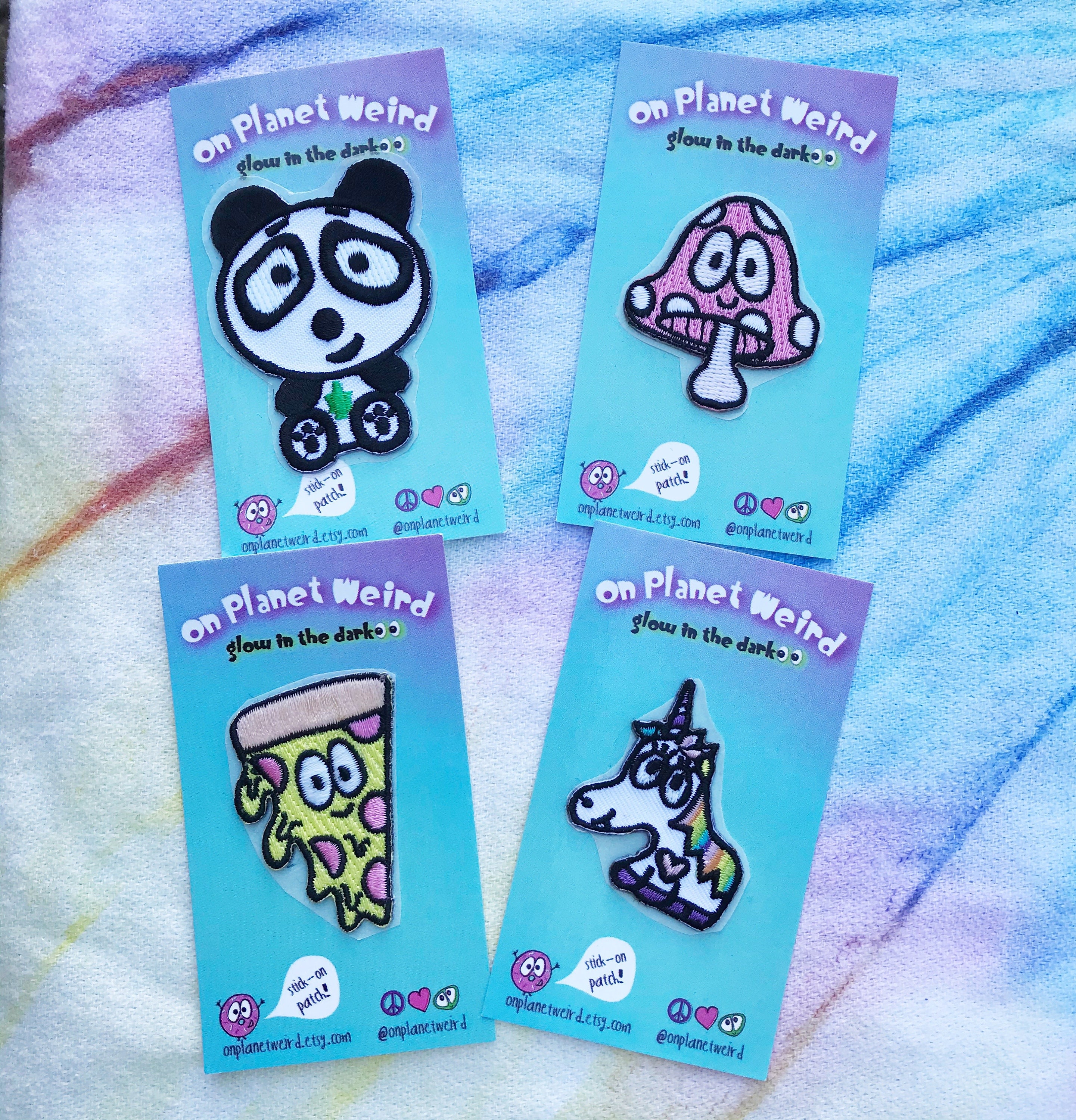 Glow in the Dark Sticker Patches Panda Pizza Mushroom - Etsy