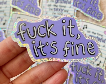 Fuck it, it’s fine Olivia Rodrigo guts inspired glitter vinyl sticker, bad idea right?