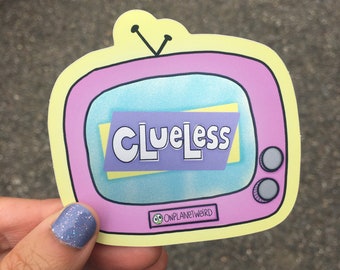 Clueless retro TV sticker