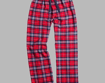 NAVY Blue RED White PLAID Flannel 