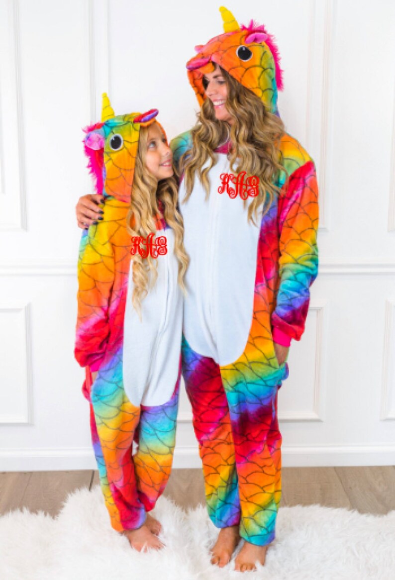 ADULT MeRmAiD UNICORN Hooded Union Suit Pajamas Onesie Rainbow Etsy
