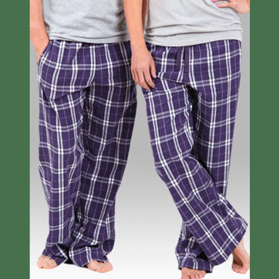PURPLE White PLAID Flannel Boxercraft 