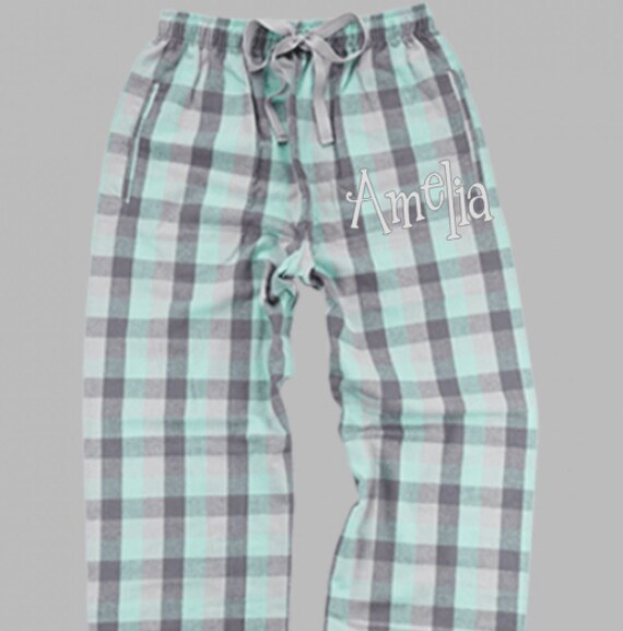 Mint Green and WHITE PLAID Flannel 
