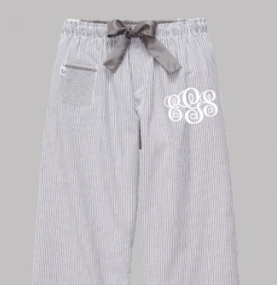 GREY Gray SEERSUCKER Pajama Pants 