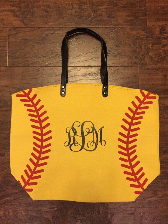 softball canvas tote