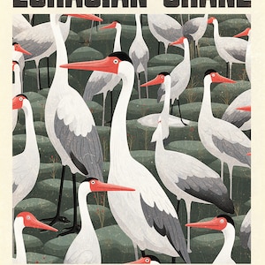 The Great Migrations: A World Tour. Crane printable animal poster