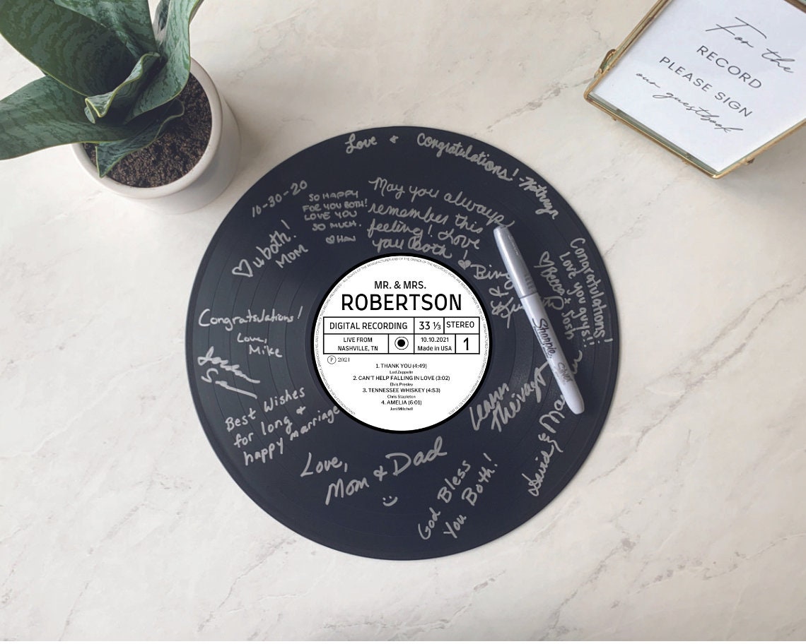 Custom Vinyl Record Guestbook for Wedding Vinyl Record Song Etsy