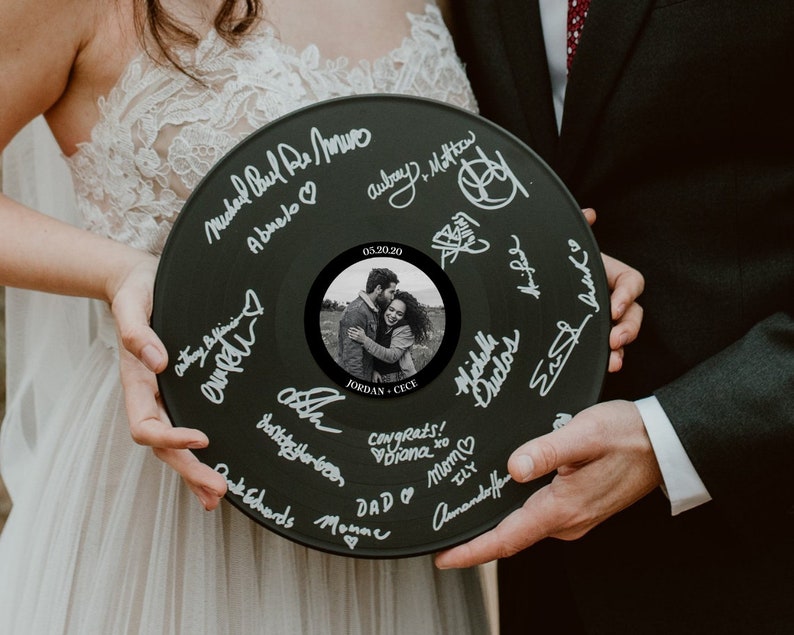Custom Photo Vinyl Record Guestbook for Wedding Personalized Etsy
