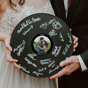 Custom Photo Vinyl Record Guestbook for Wedding, Personalized Photo ...