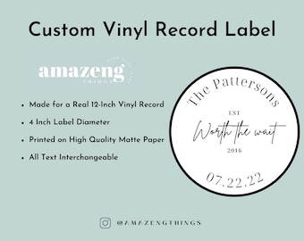 Custom Vinyl Record Label, Custom Record Label, Record Label Sticker, Four Inch Vinyl Record Label, Vinyl Record Sticker, Record Label