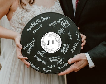 Custom Vinyl Record Guestbook for Wedding, Vinyl Record Song Guestbook, Personalized Vinyl Record Label, Unique Guest Book for Wedding