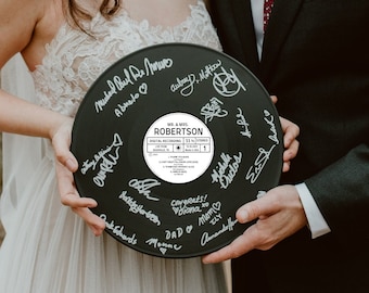 Livre d'or personnalisé pour mariage avec disque vinyle | Souvenir unique