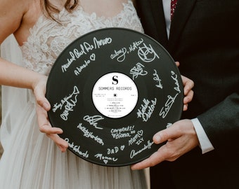 Livre d'or personnalisé pour mariage avec disque vinyle | Souvenir unique