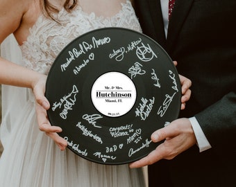 Livre d'or personnalisé pour mariage avec disque vinyle | Souvenir personnalisé