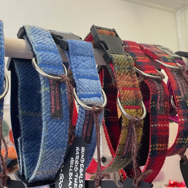 Hundehalsband Halsband verstellbar in verschiedenen Breiten und Längen aus Harris Tweed