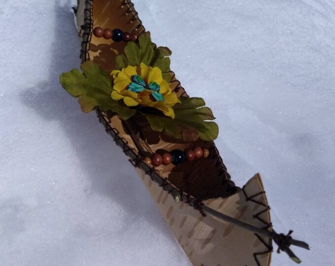 Birch Bark Canoe. Canoe With Butterfly. Camping Themed Gift. Etsy