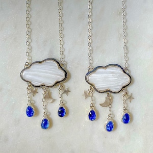 Celestial Rain Cloud Pendant Necklace // Handmade Sterling Silver