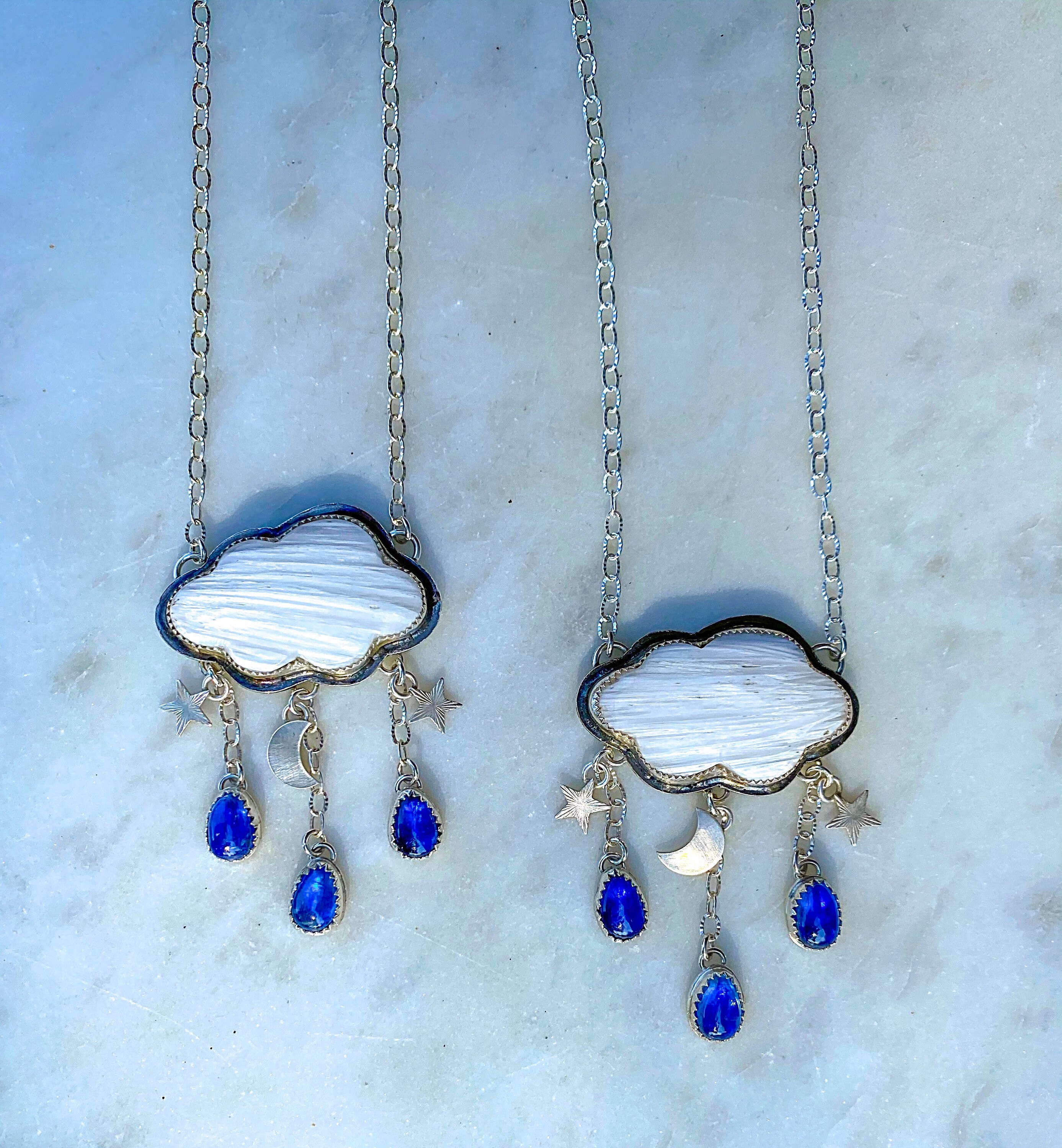 Celestial Rain Cloud Pendant Necklace // Handmade Sterling Silver - Etsy