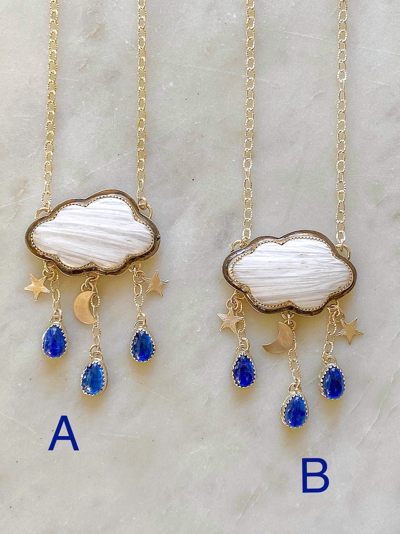Celestial Rain Cloud Pendant Necklace // Handmade Sterling Silver - Etsy