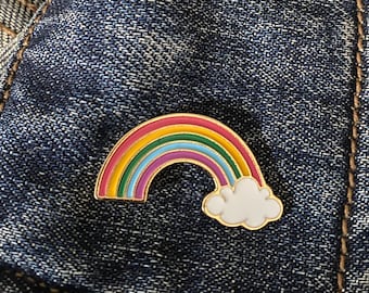 Épingle d’émail rainbow cloud | Bonheur Joy Love | Cadeau pour elle | Porte-bonheur | Magique | Dessin animé