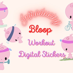 Cute Digital GoodNotes Stickers / Kawaii GoodNotes Stickers / Workout Digital Download PNG
