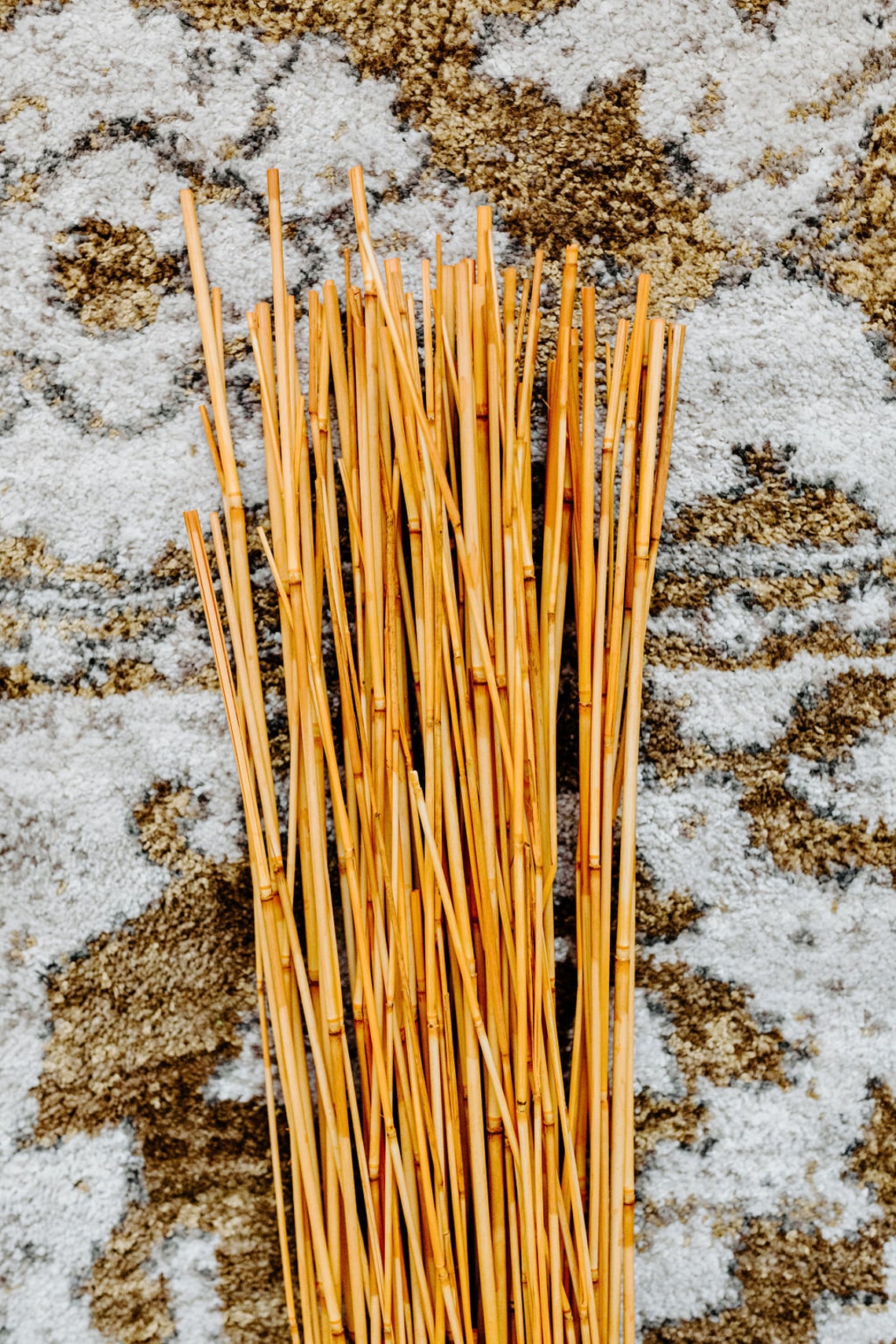 Decorative Reed Sticks Light Tangerine Orange Etsy