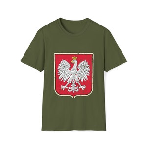 Poland Coat of Arms Shirt Eagle Distressed Vintage Look Polish Flag Insignia WW2 Seal Army retro Unisex Softstyle T-Shirt Polska Orzel