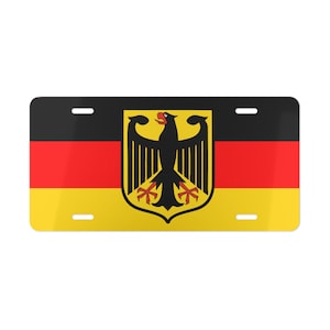 Deutscher Adler Fahne vorne Kennzeichenhalter Auto Aluminium Deutschland Wappen AUTOTAG Deutschlandfahne Bundesflagge