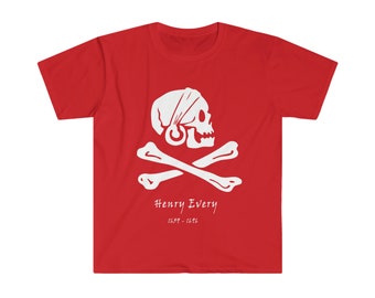 Henry Every Pirate Flag Shirt T-Shirt skull pirates tshirt Avery